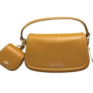 Lululemon Clean Lines Purse with Coin Pouch Brown Faux Leather NWT Limited Ed